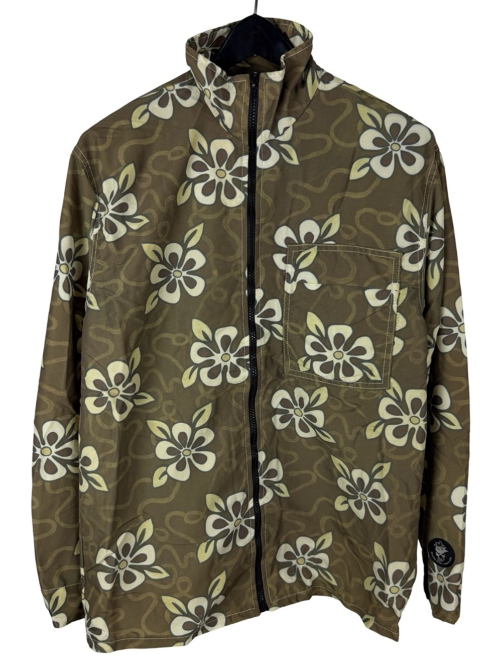 Vintage 90s Clucky & Co Floral Windbreaker Surf Style Full Zip Jacket Size XS